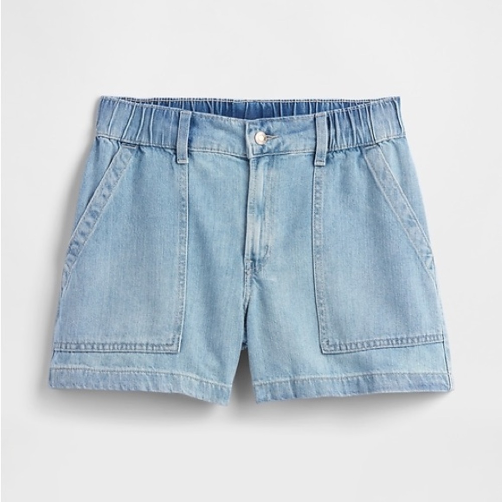 GAP NWT 4" Relaxed Fit High Rise SuperSoft Denim Utility Shorts